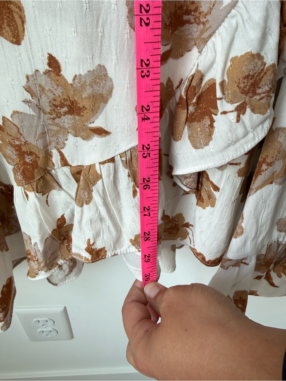 Altr’d State White Floral Wrap Dress with Brown Flower Print - Picture 7 of 7
